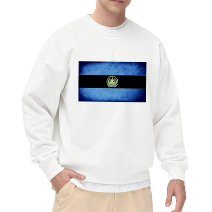 Nicaragua Flag Crest Crewneck Sweatshirt - Vintage Patriotic National Flag Pullover, Heritage Pride Graphic, Travel Souvenir