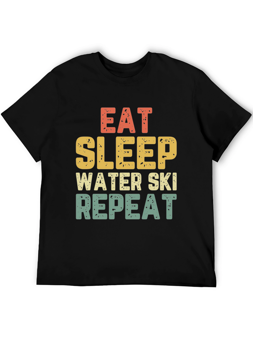 Eat Sleep Water Ski Repeat Black T-Shirt