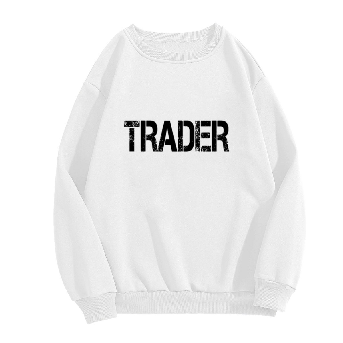 Trader Distressed Sweatshirt | Vintage Worn Lettering Crewneck, Stock Market Trading Pullover Top, Finance Career Gift for Traders Investors