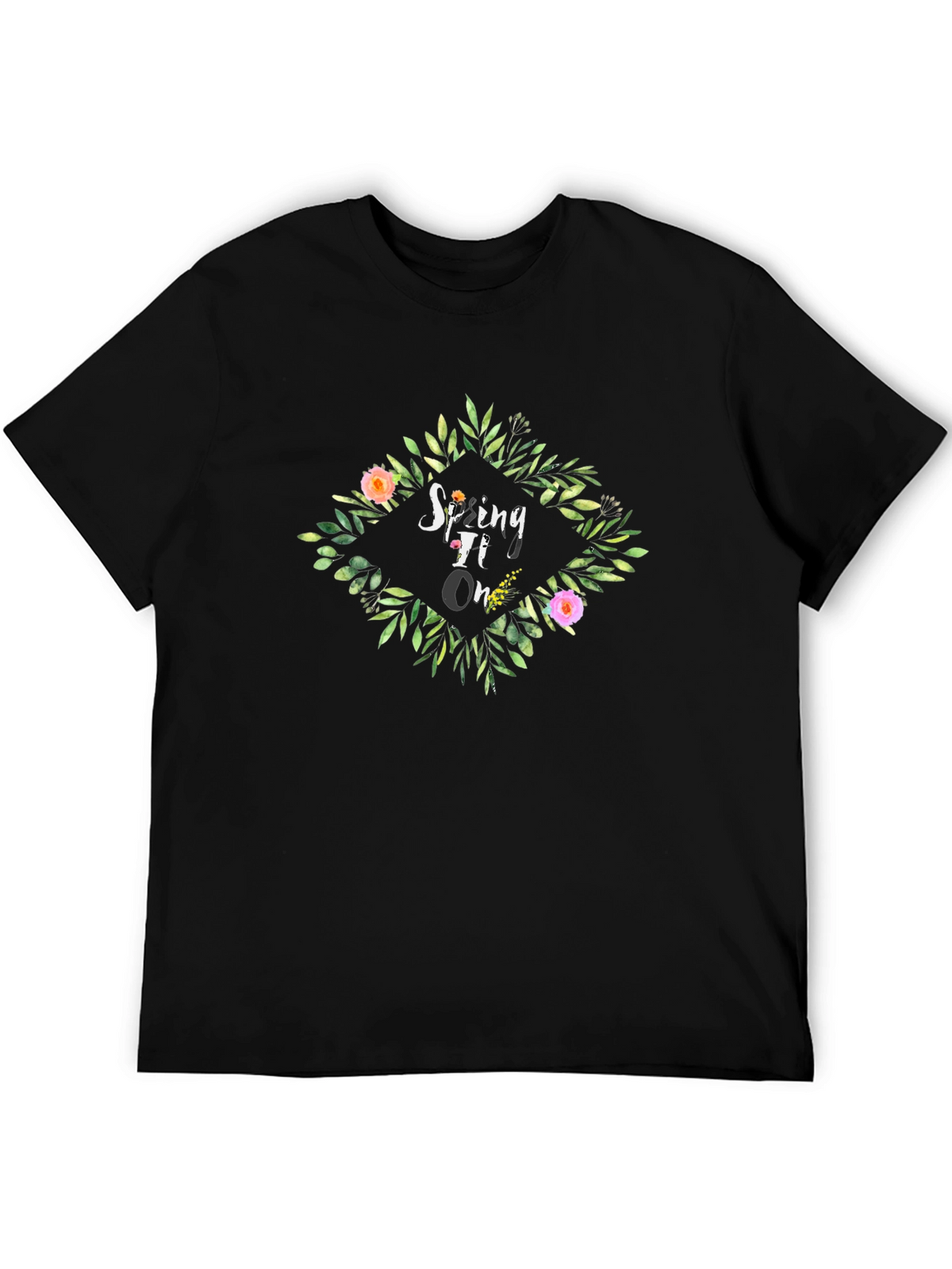 Spring TI On Black Graphic Tee