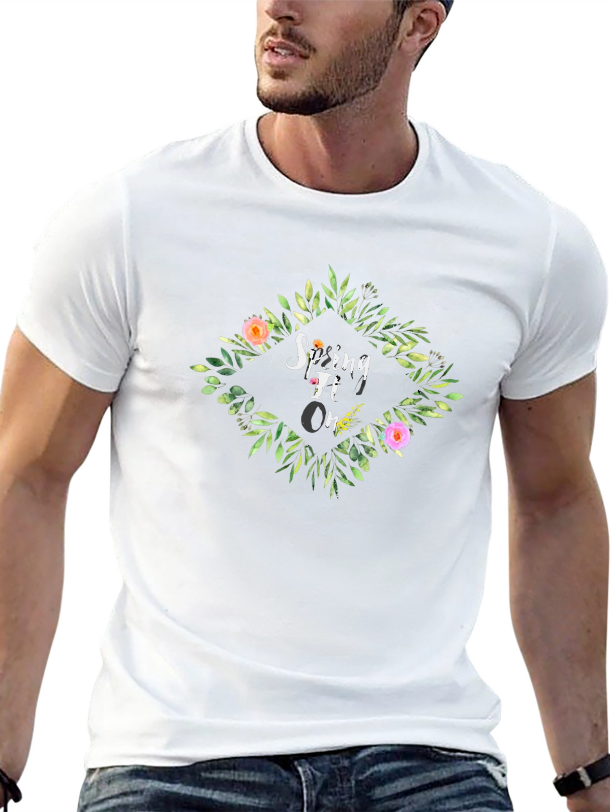 Spring TI On Black Graphic Tee