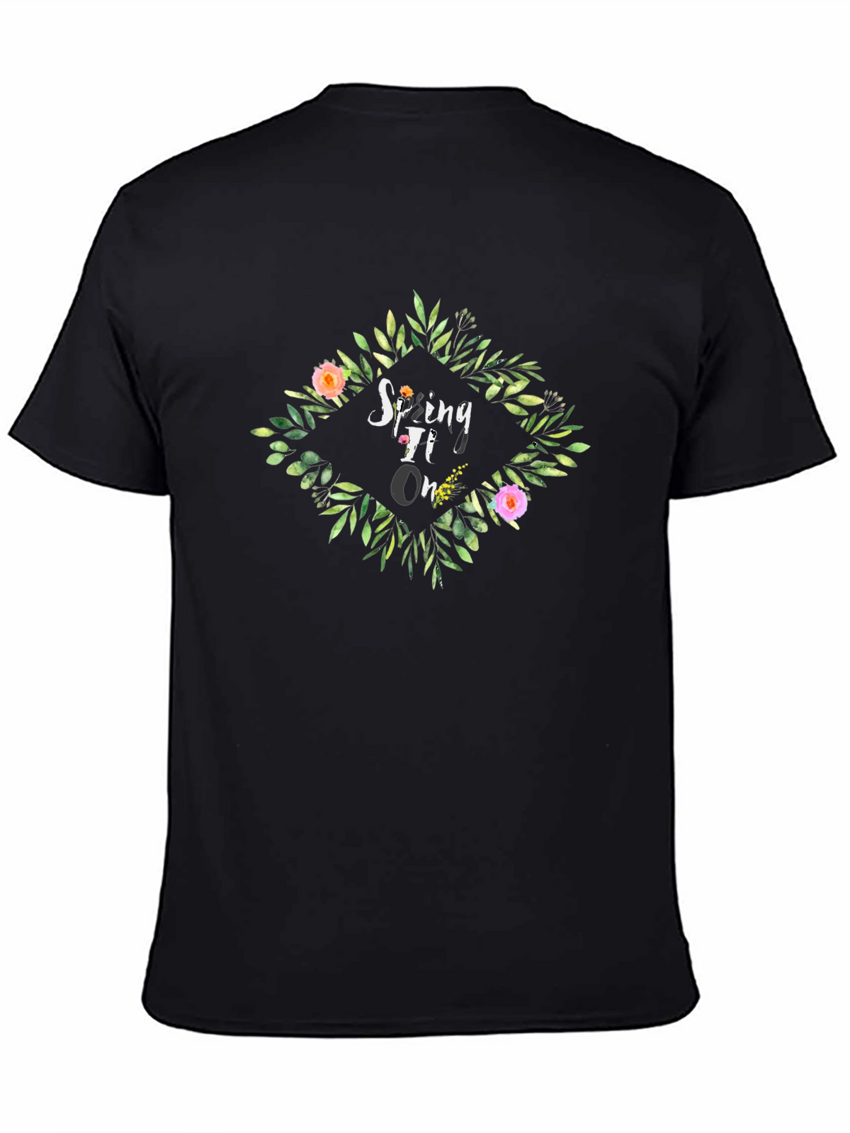 Spring TI On Black Graphic Tee
