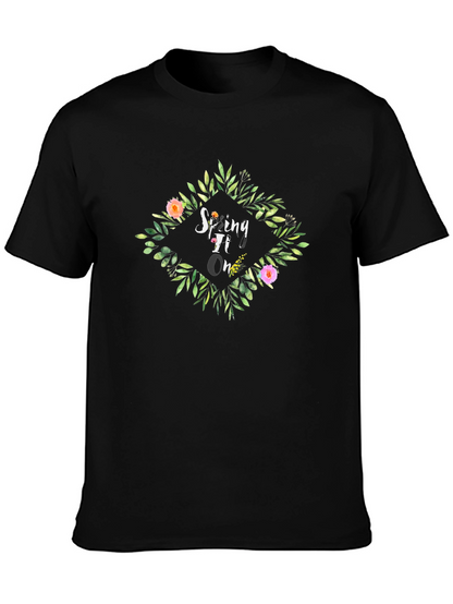 Spring TI On Black Graphic Tee