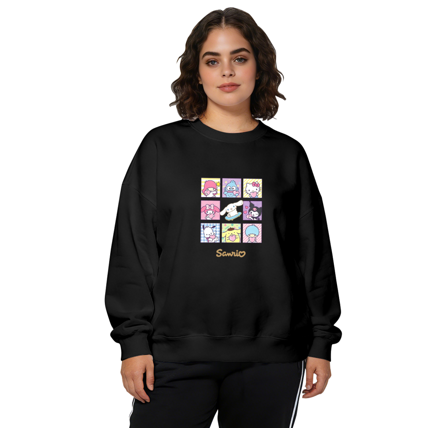 Sanrio All?Stars Grid Character Collage Crewneck Sweatshirt