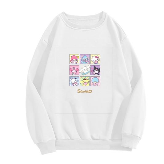 Sanrio All?Stars Grid Character Collage Crewneck Sweatshirt