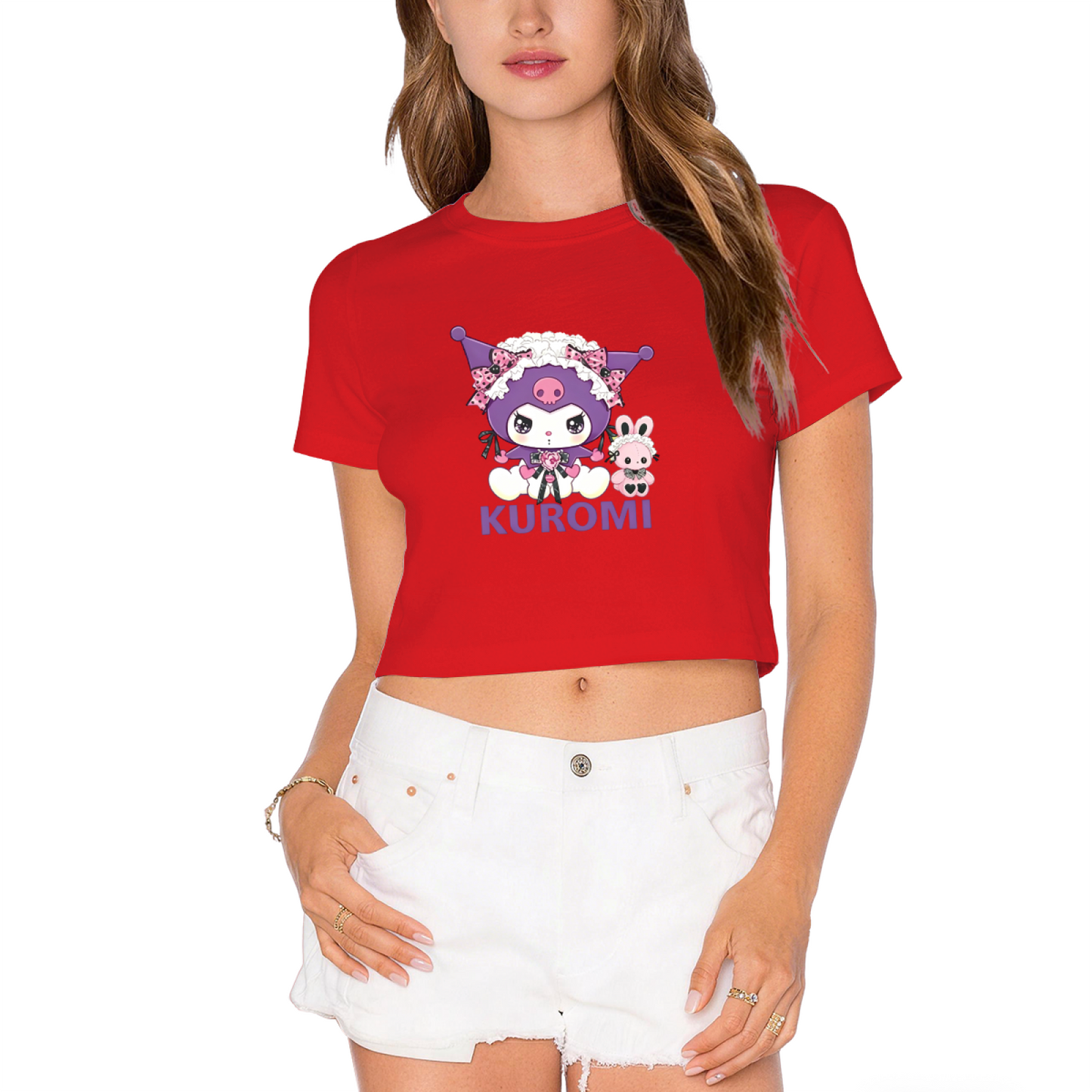 Fun Ramen?Loving Hello Kitty Red Cute Cropped Tee