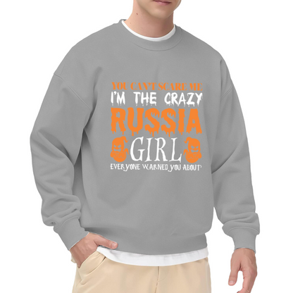 Crazy Girl Halloween Crewneck Sweatshirt - Spooky Funny Horror Quote Pullover, Sarcastic Witch Humor, October Graphic Top
