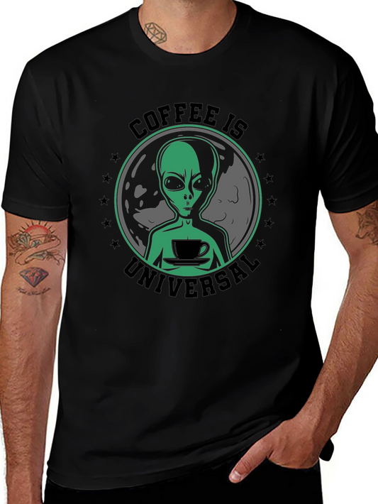 Coffee Is Universal Alien Graphic T-Shirt