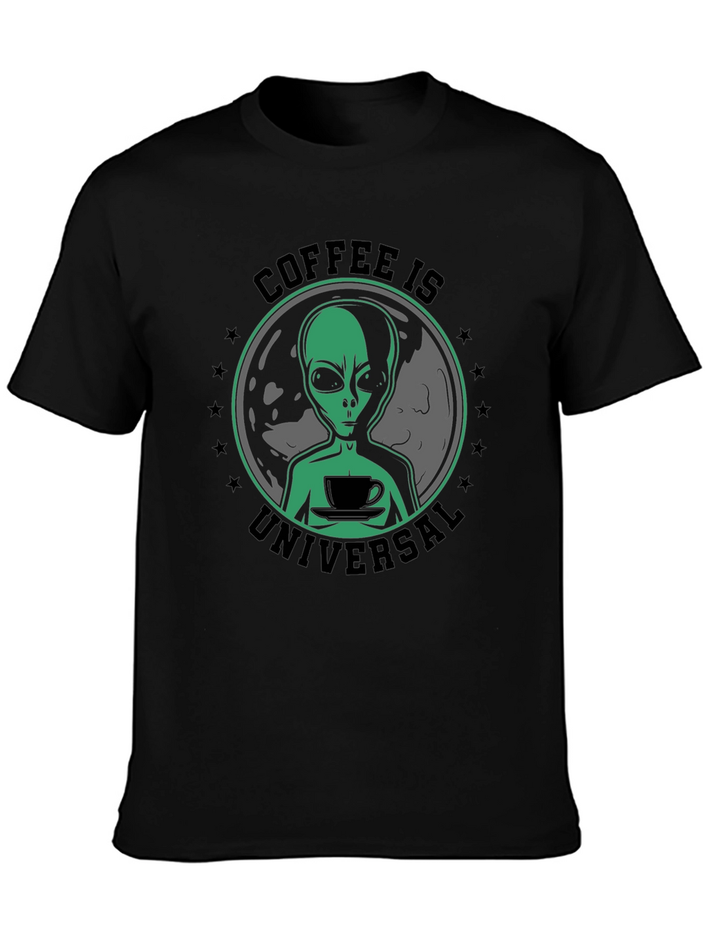 Coffee Is Universal Alien Graphic T-Shirt