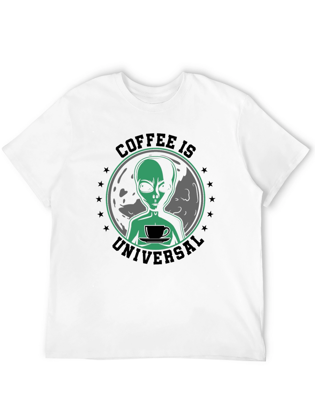 Coffee Is Universal Alien Graphic T-Shirt
