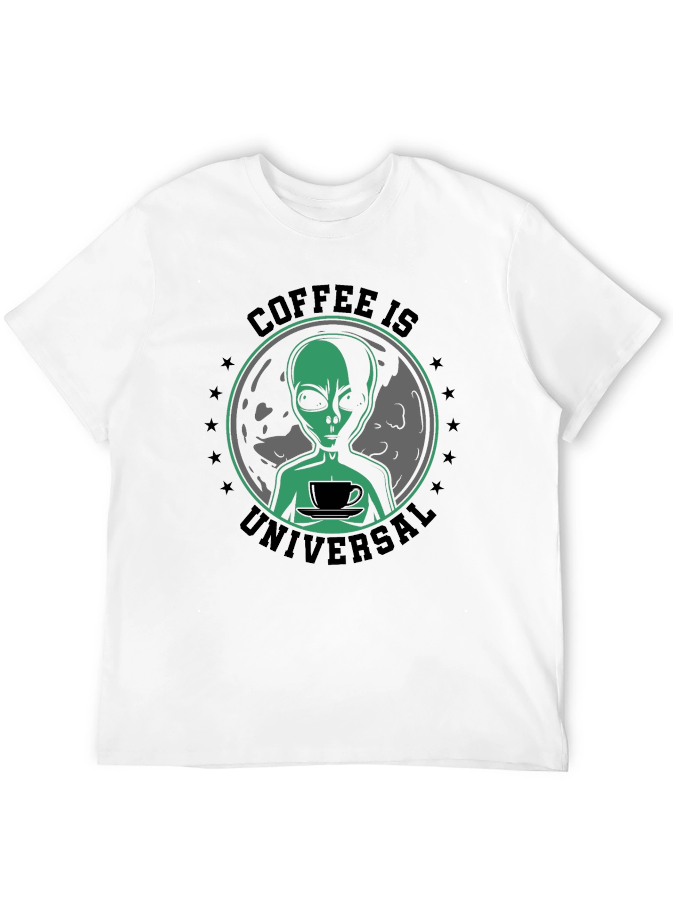 Coffee Is Universal Alien Graphic T-Shirt