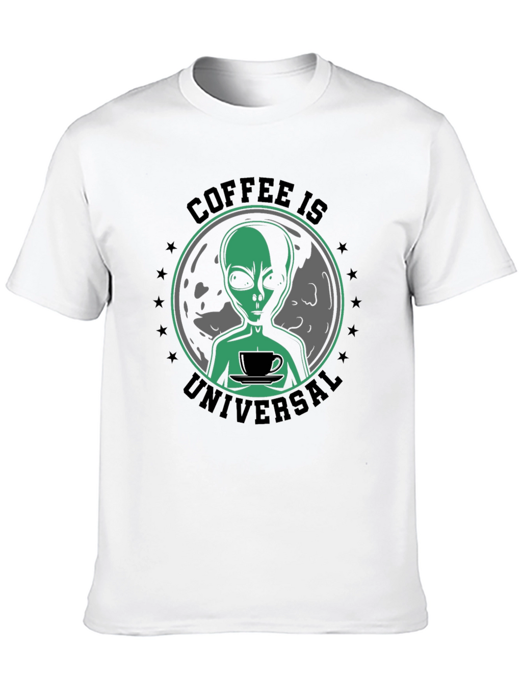 Coffee Is Universal Alien Graphic T-Shirt