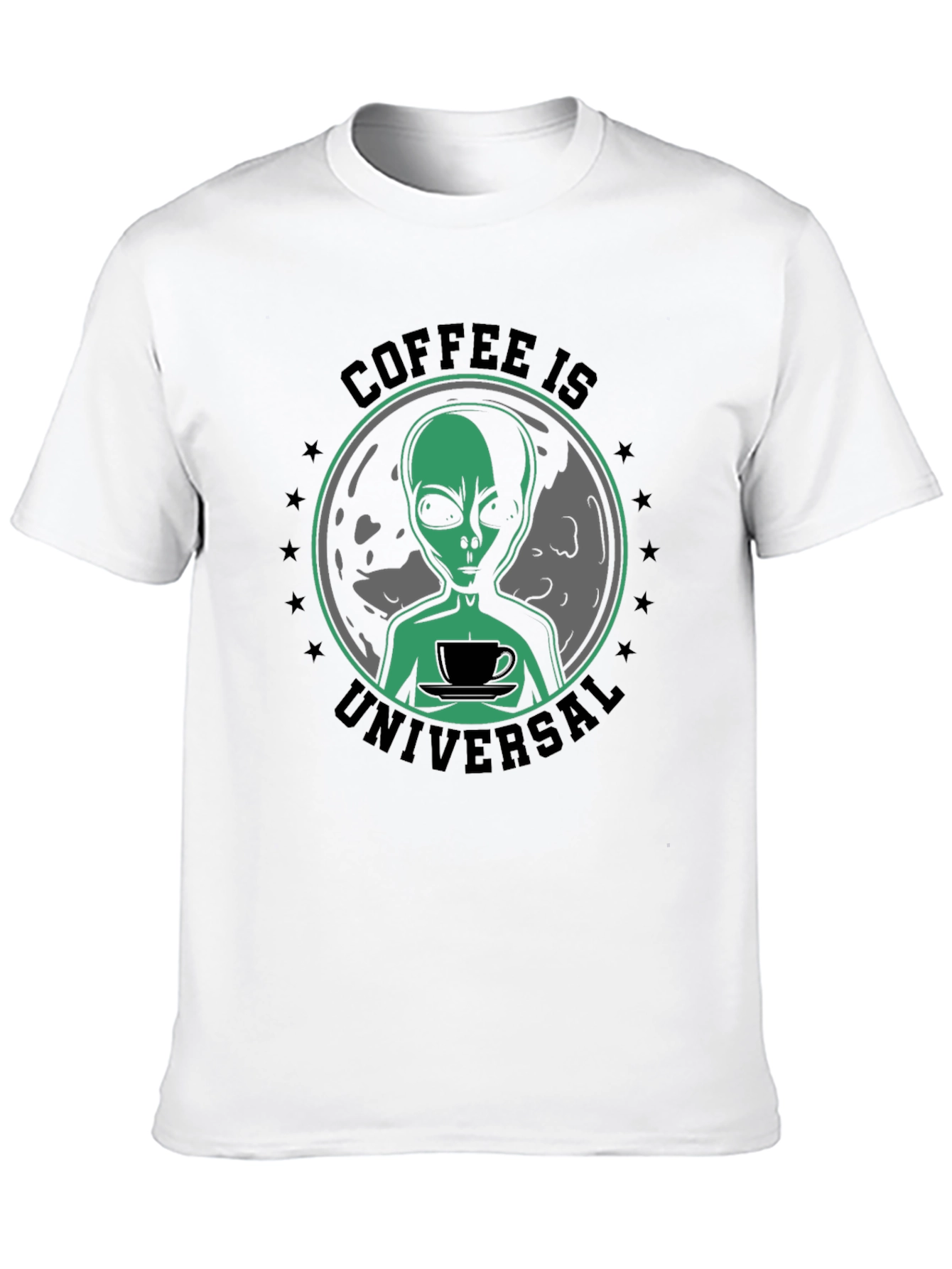 Coffee Is Universal Alien Graphic T-Shirt