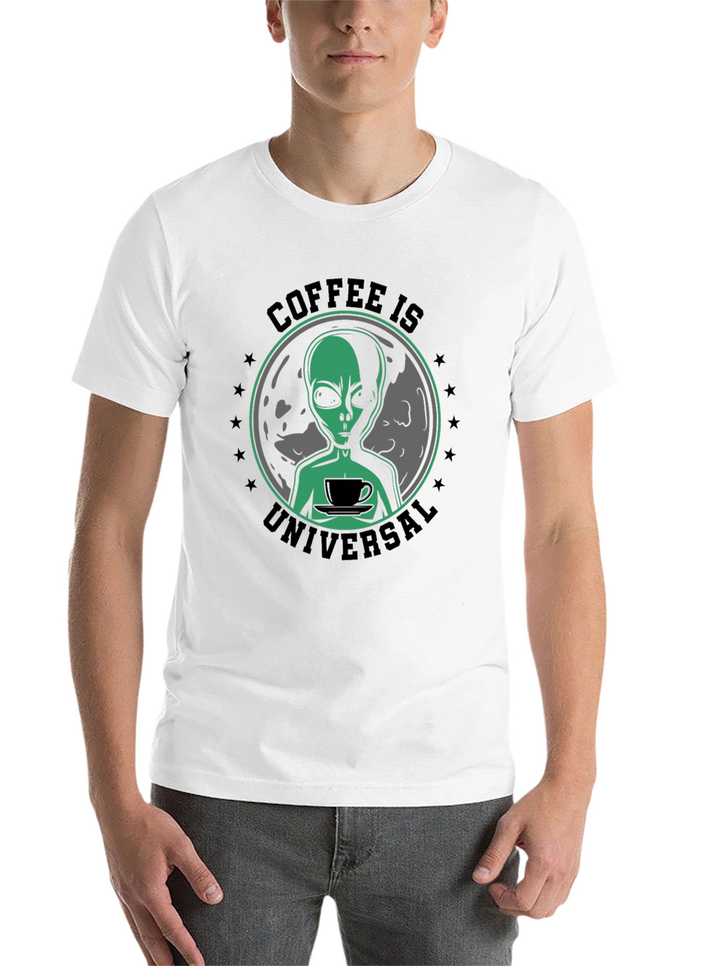 Coffee Is Universal Alien Graphic T-Shirt