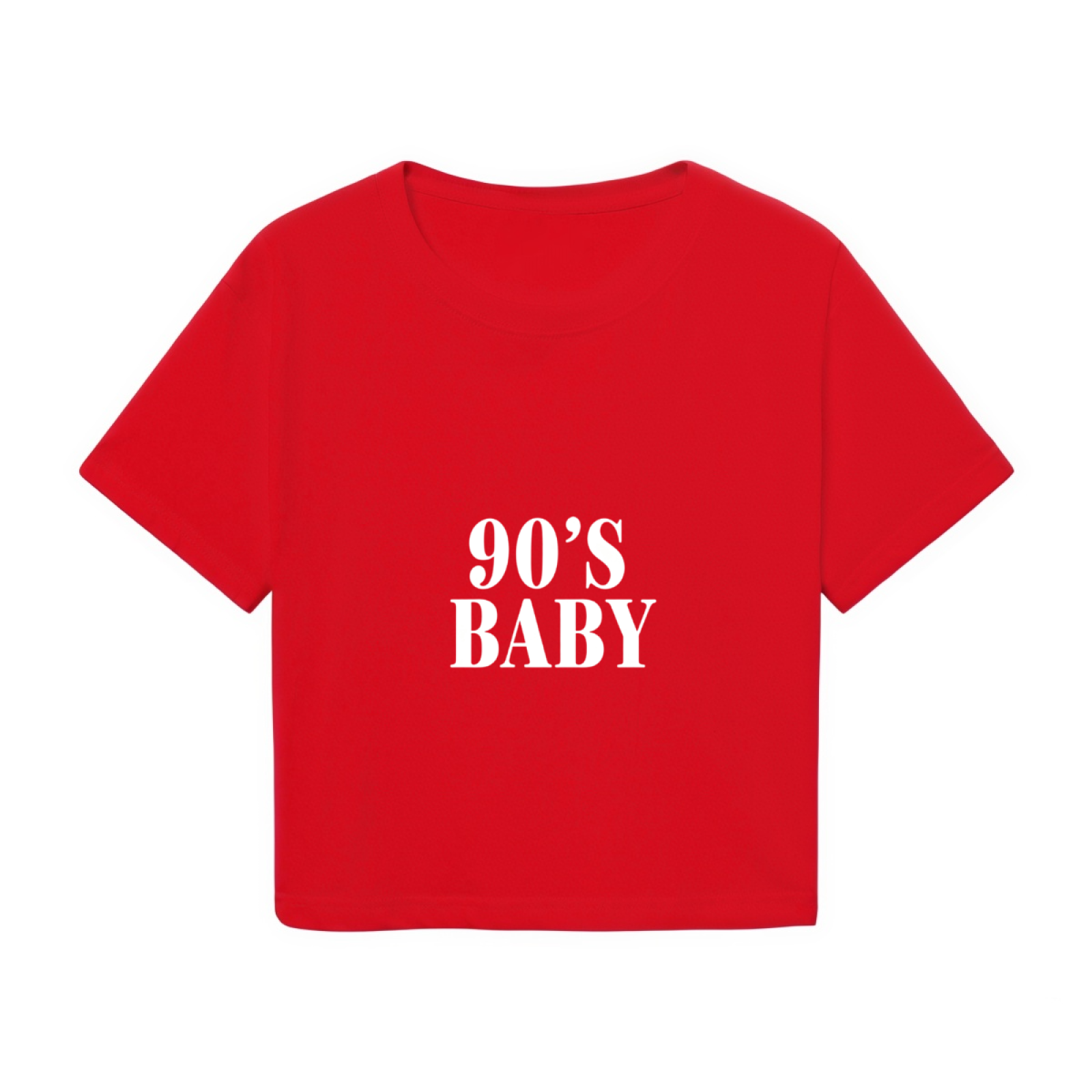 Retro 90¡¯s  Bold Red Crop Top ¨C Y2K Nostalgia Statement Tee