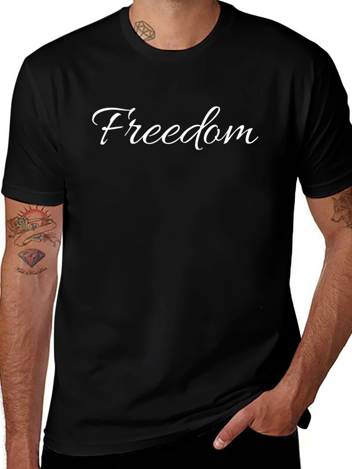 Freedom Graphic Tee - Black Short Sleeve T-Shirt