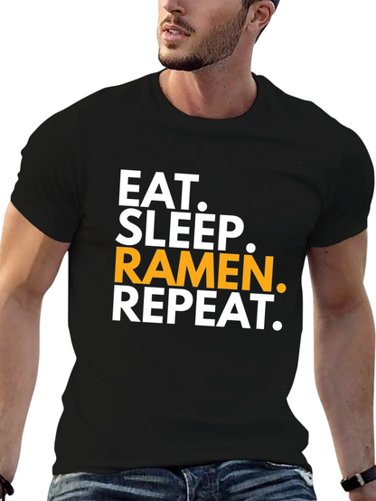 Eat Sleep Ramen Repeat Black T-Shirt