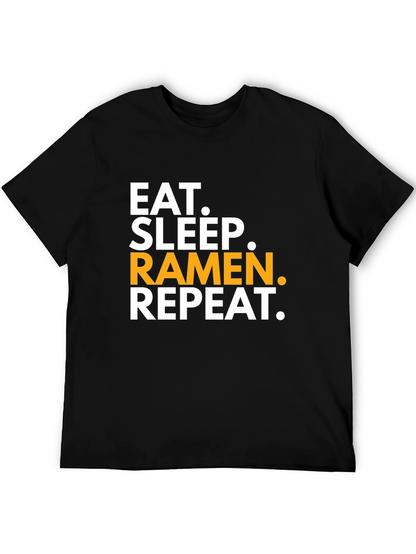 Eat Sleep Ramen Repeat Black T-Shirt