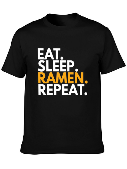 Eat Sleep Ramen Repeat Black T-Shirt