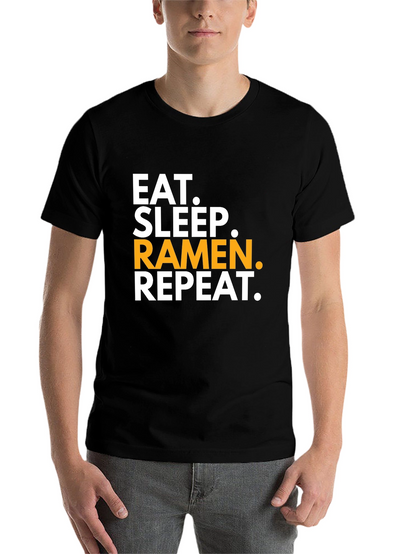 Eat Sleep Ramen Repeat Black T-Shirt