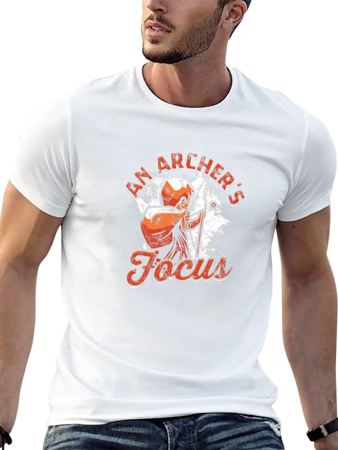 Archers Focus Graphic Tee - Black Cotton T-Shirt
