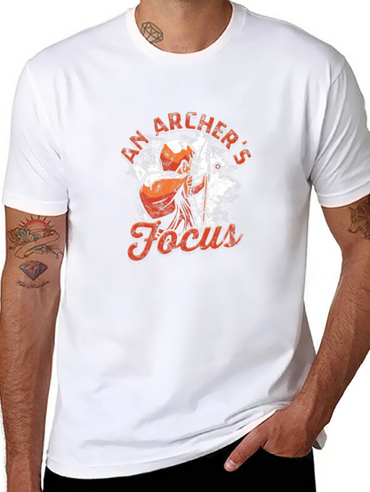 Archers Focus Graphic Tee - Black Cotton T-Shirt