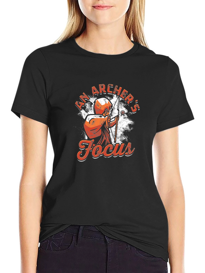 Archers Focus Graphic Tee - Black Cotton T-Shirt