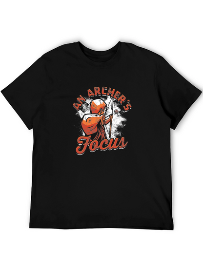 Archers Focus Graphic Tee - Black Cotton T-Shirt