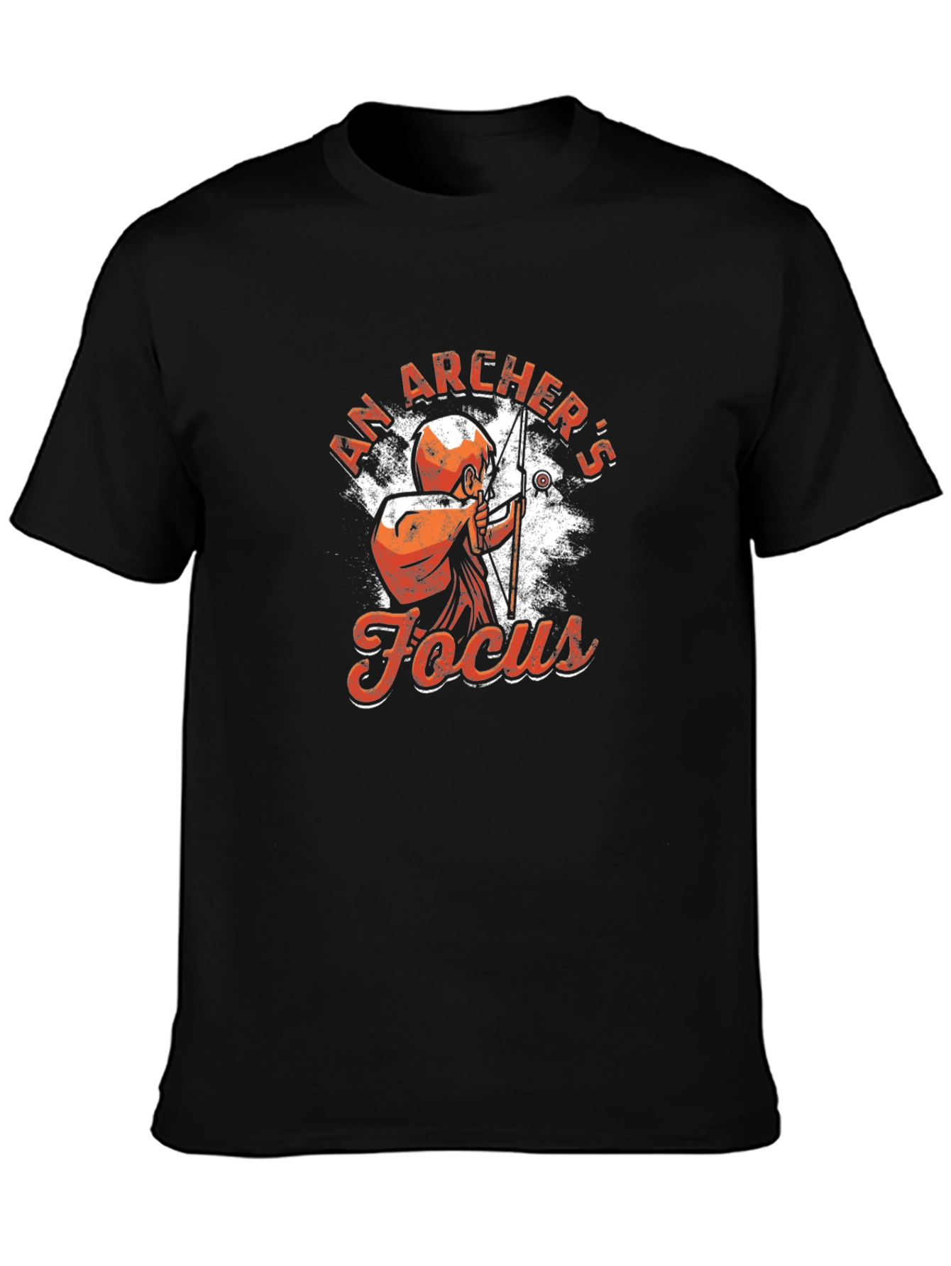 Archers Focus Graphic Tee - Black Cotton T-Shirt