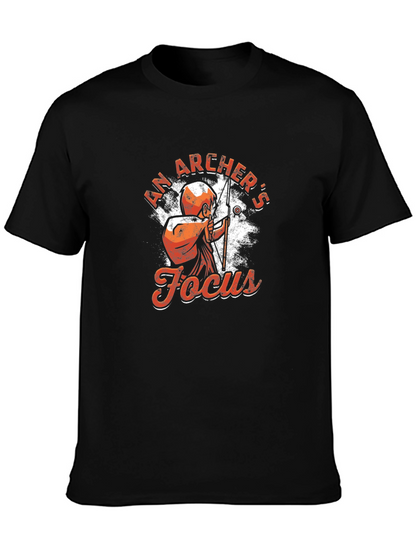 Archers Focus Graphic Tee - Black Cotton T-Shirt