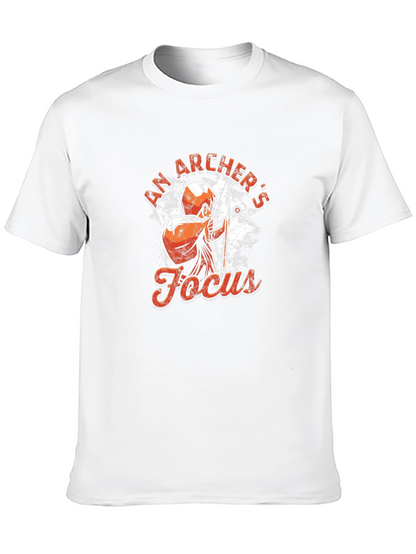 Archers Focus Graphic Tee - Black Cotton T-Shirt