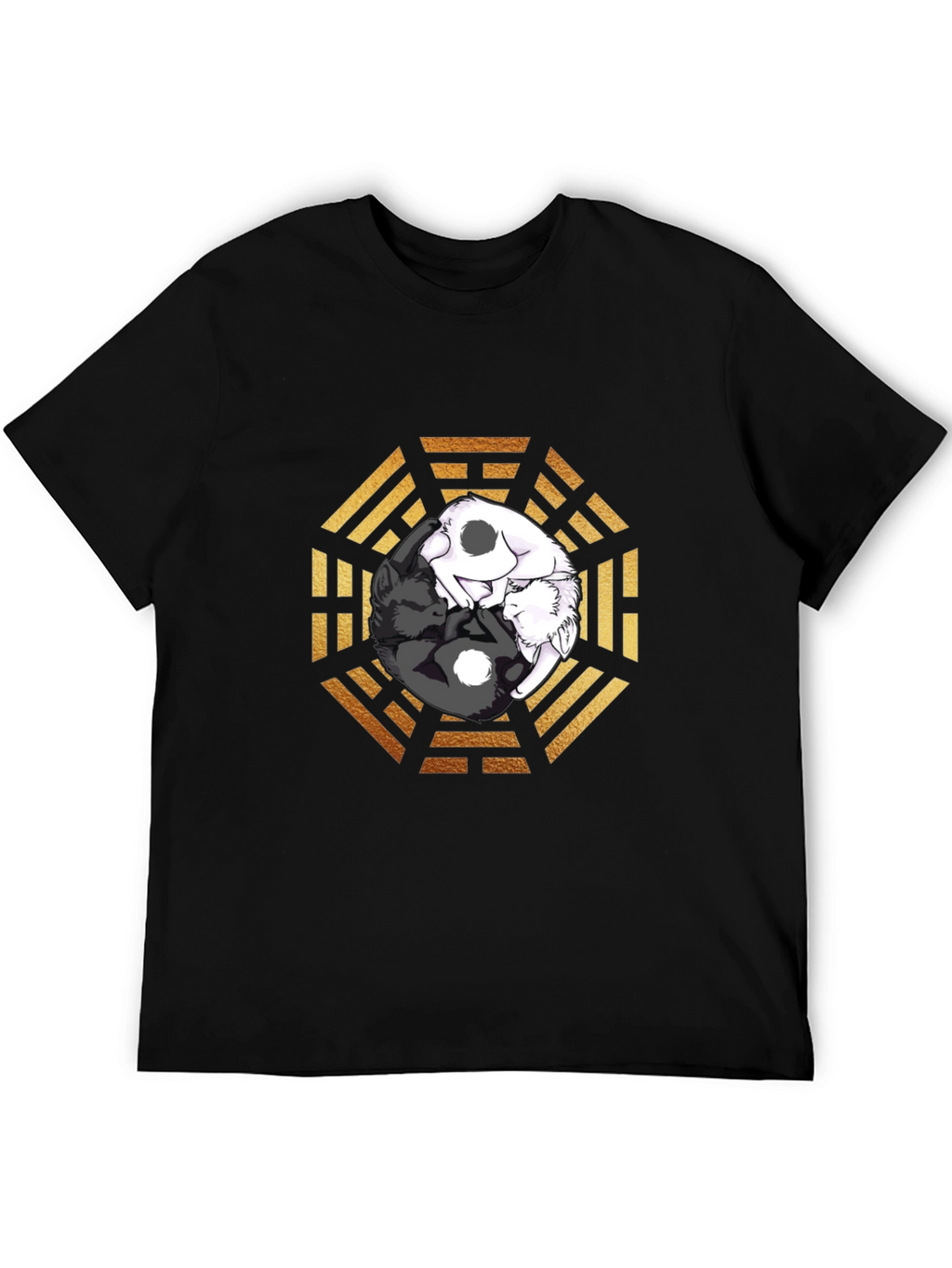 Yin Yang Cats Graphic T-Shirt