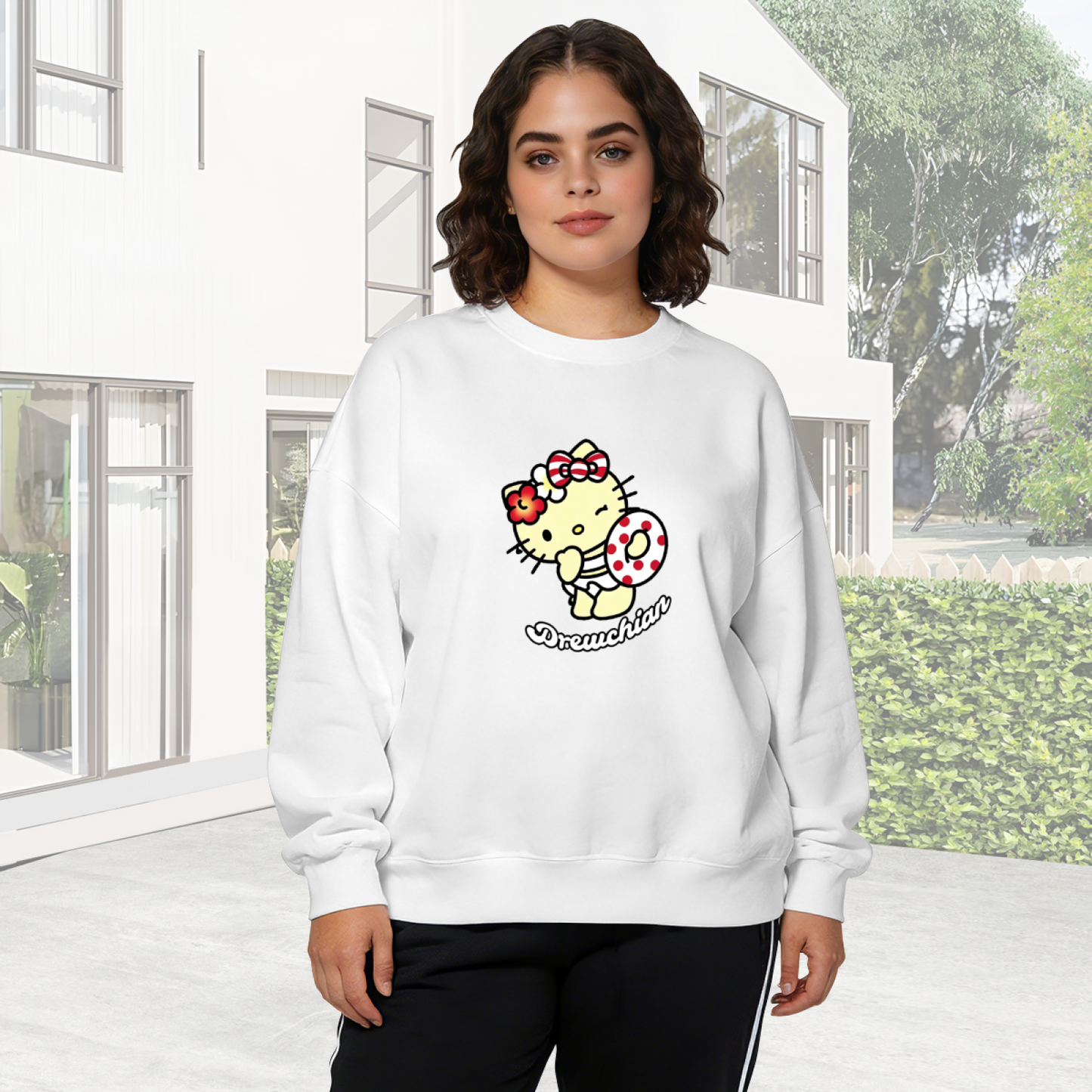 Sunny Tropical Hello Kitty Holiday Vibe Crewneck Sweatshirt
