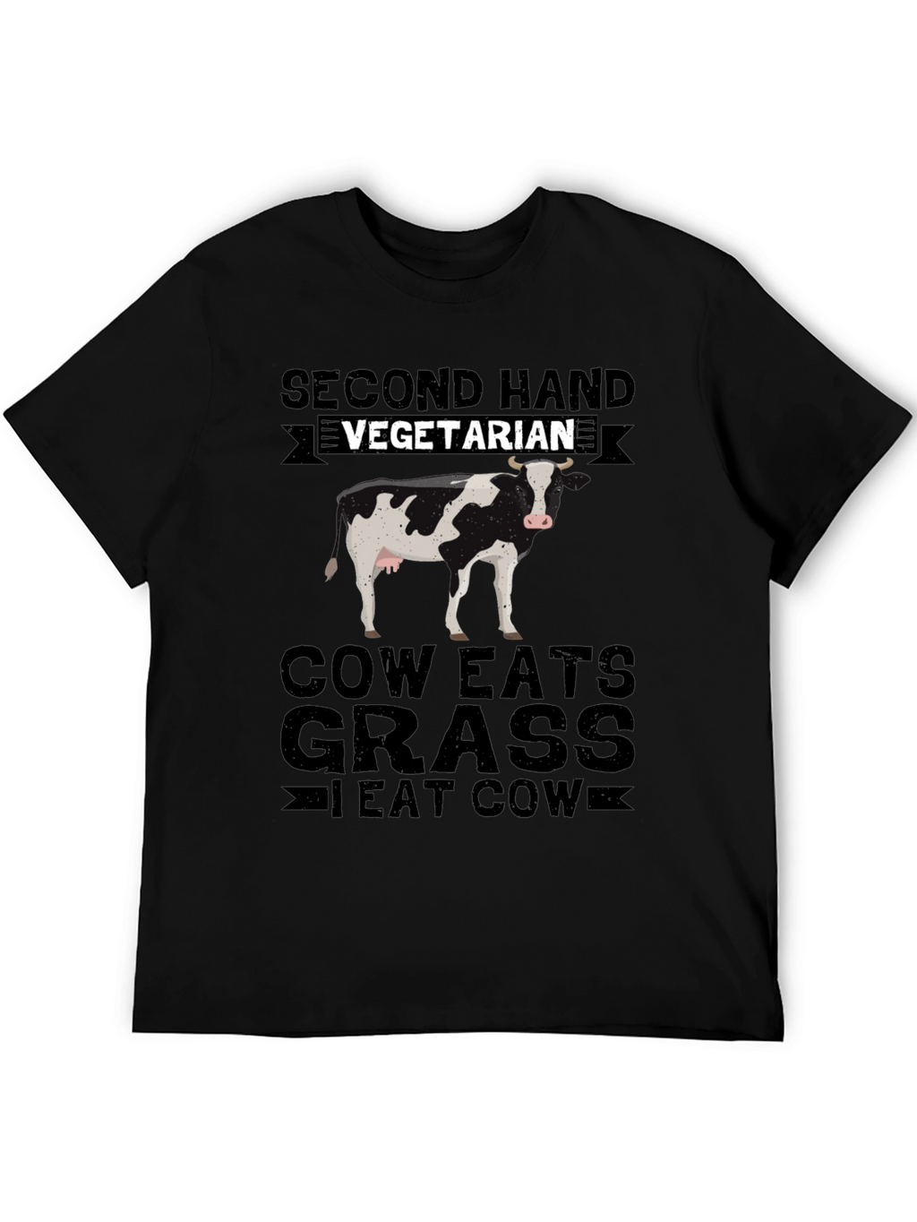 Second Hand Vegetarian T-Shirt - Funny Cow Lover Tee