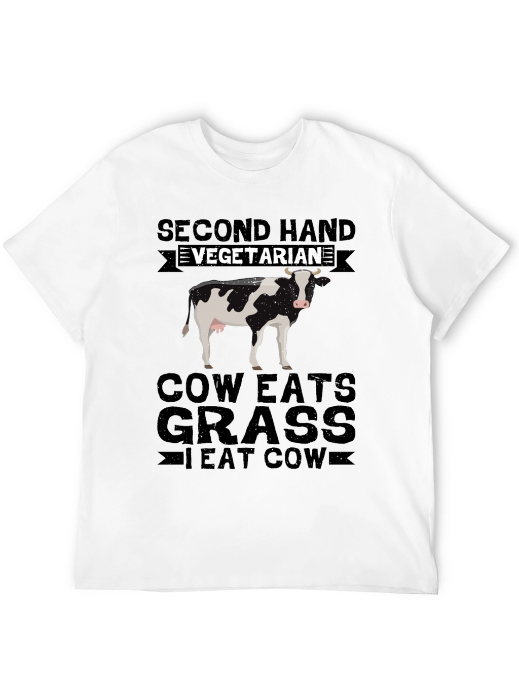 Second Hand Vegetarian T-Shirt - Funny Cow Lover Tee