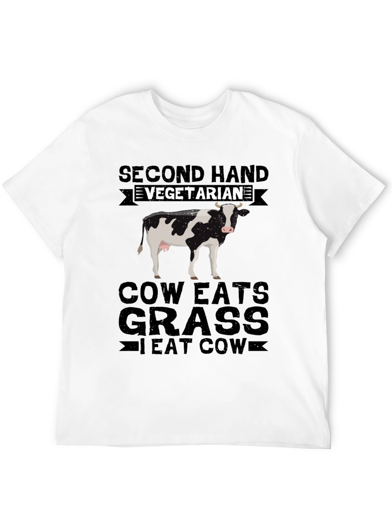 Second Hand Vegetarian T-Shirt - Funny Cow Lover Tee