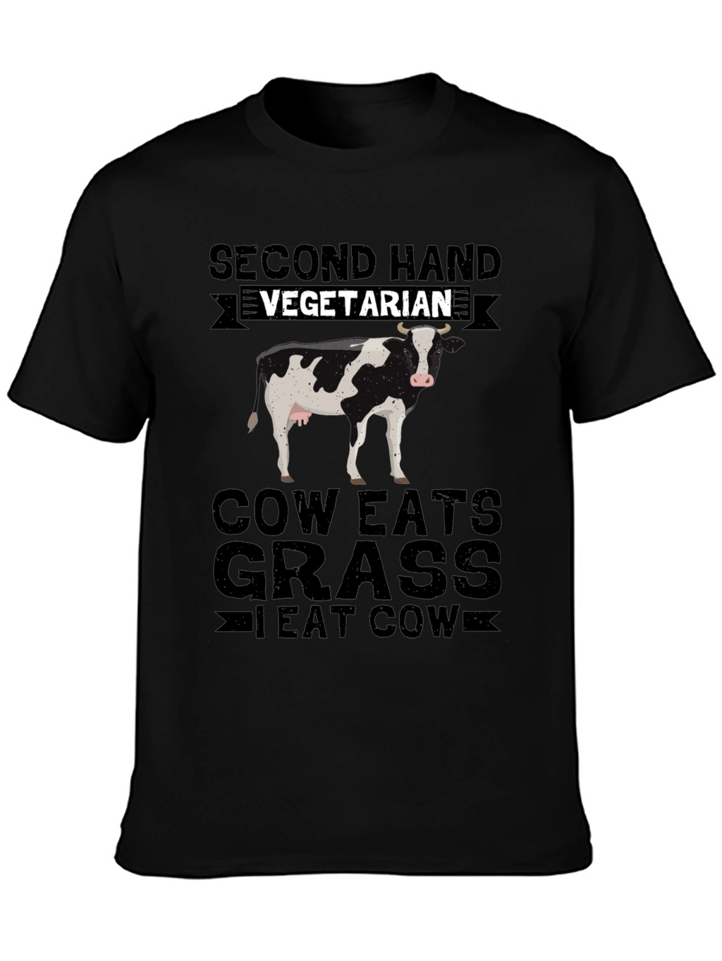 Second Hand Vegetarian T-Shirt - Funny Cow Lover Tee