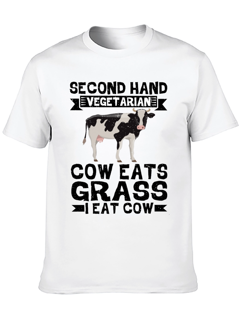 Second Hand Vegetarian T-Shirt - Funny Cow Lover Tee