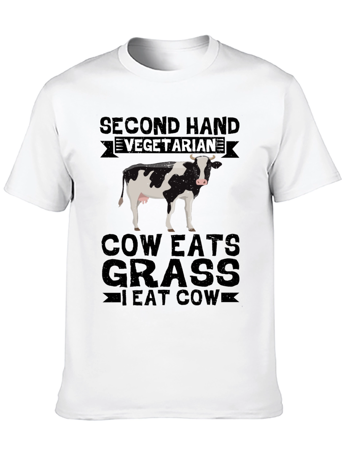 Second Hand Vegetarian T-Shirt - Funny Cow Lover Tee