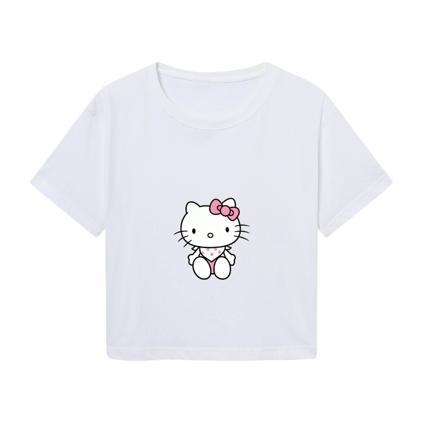 Festive Mickey & Donald Christmas Vibe White Cropped Top