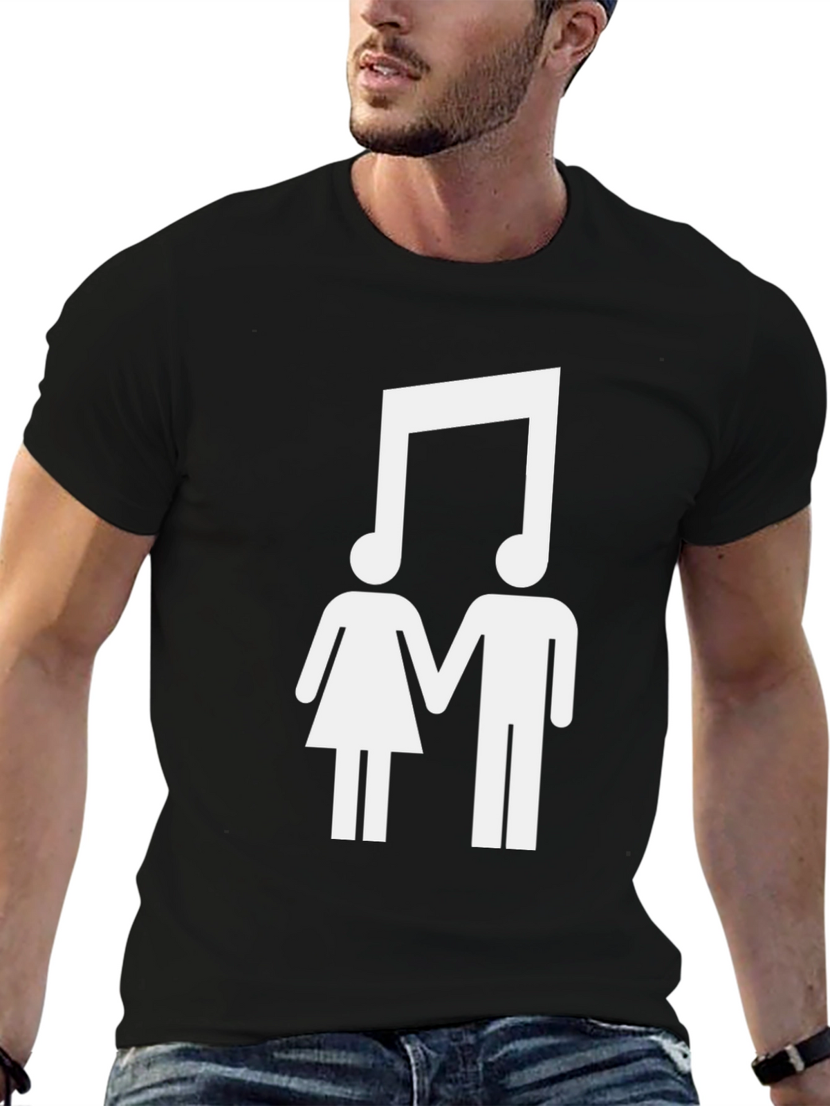 Musical Couple T-Shirt - Unisex Black Tee