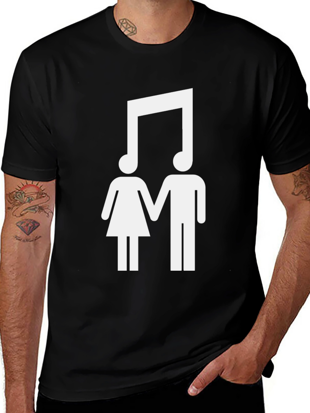Musical Couple T-Shirt - Unisex Black Tee