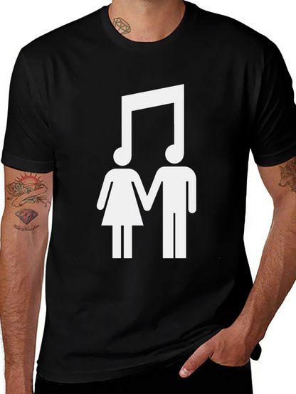 Musical Couple T-Shirt - Unisex Black Tee