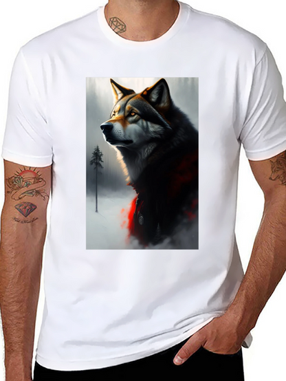 Wolf Graphic Black T-Shirt - Stylish Animal Print Tee