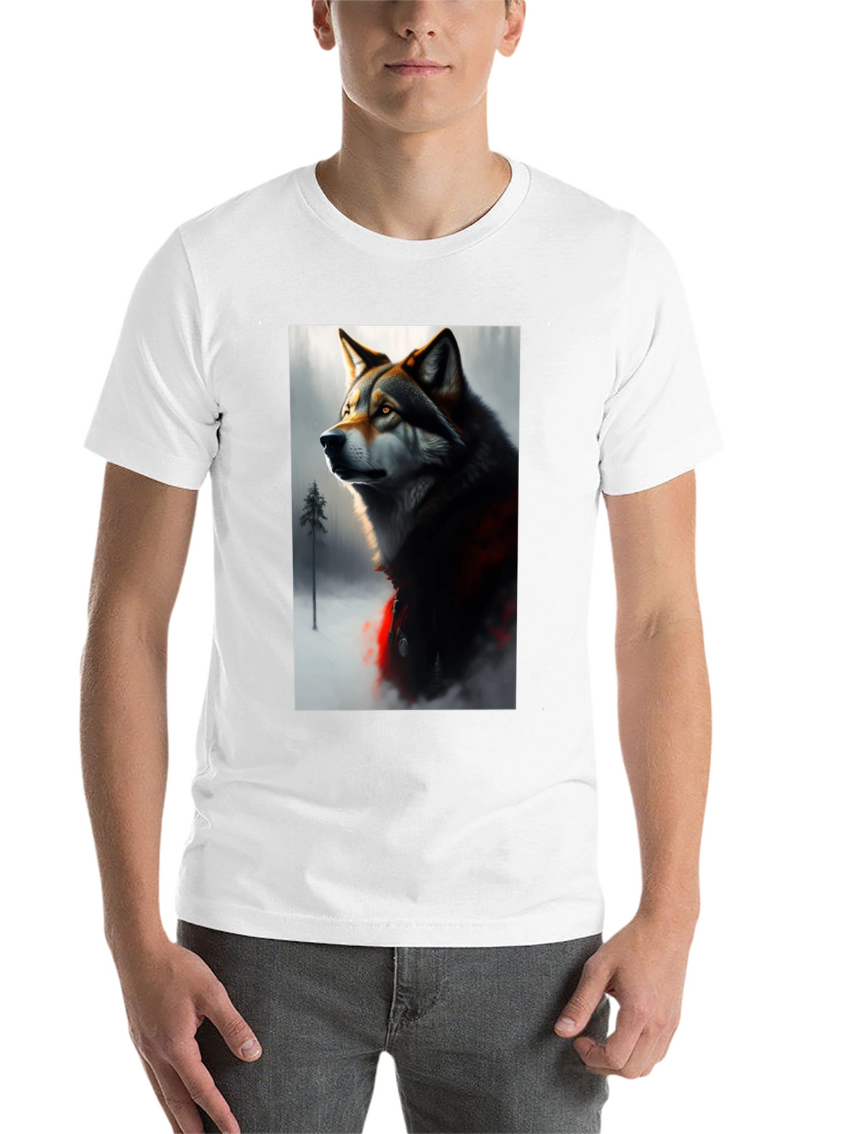 Wolf Graphic Black T-Shirt - Stylish Animal Print Tee