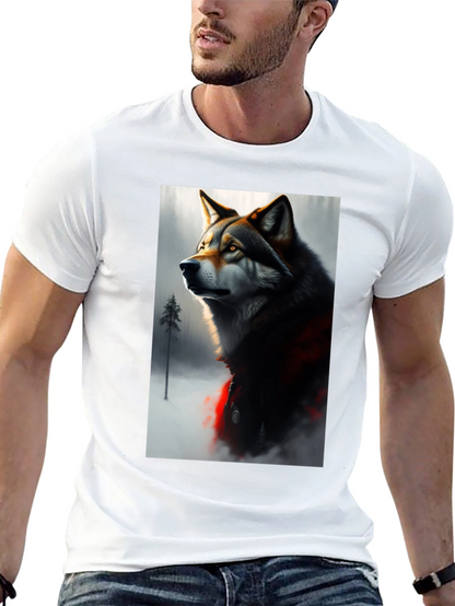 Wolf Graphic Black T-Shirt - Stylish Animal Print Tee