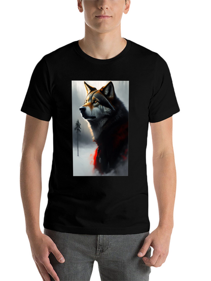 Wolf Graphic Black T-Shirt - Stylish Animal Print Tee