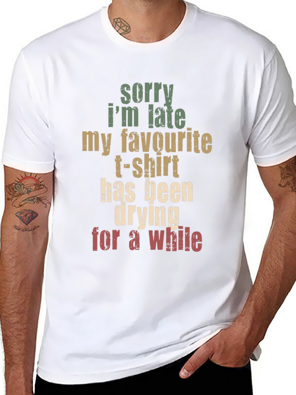Funny Graphic Tee: Sorry Im Late