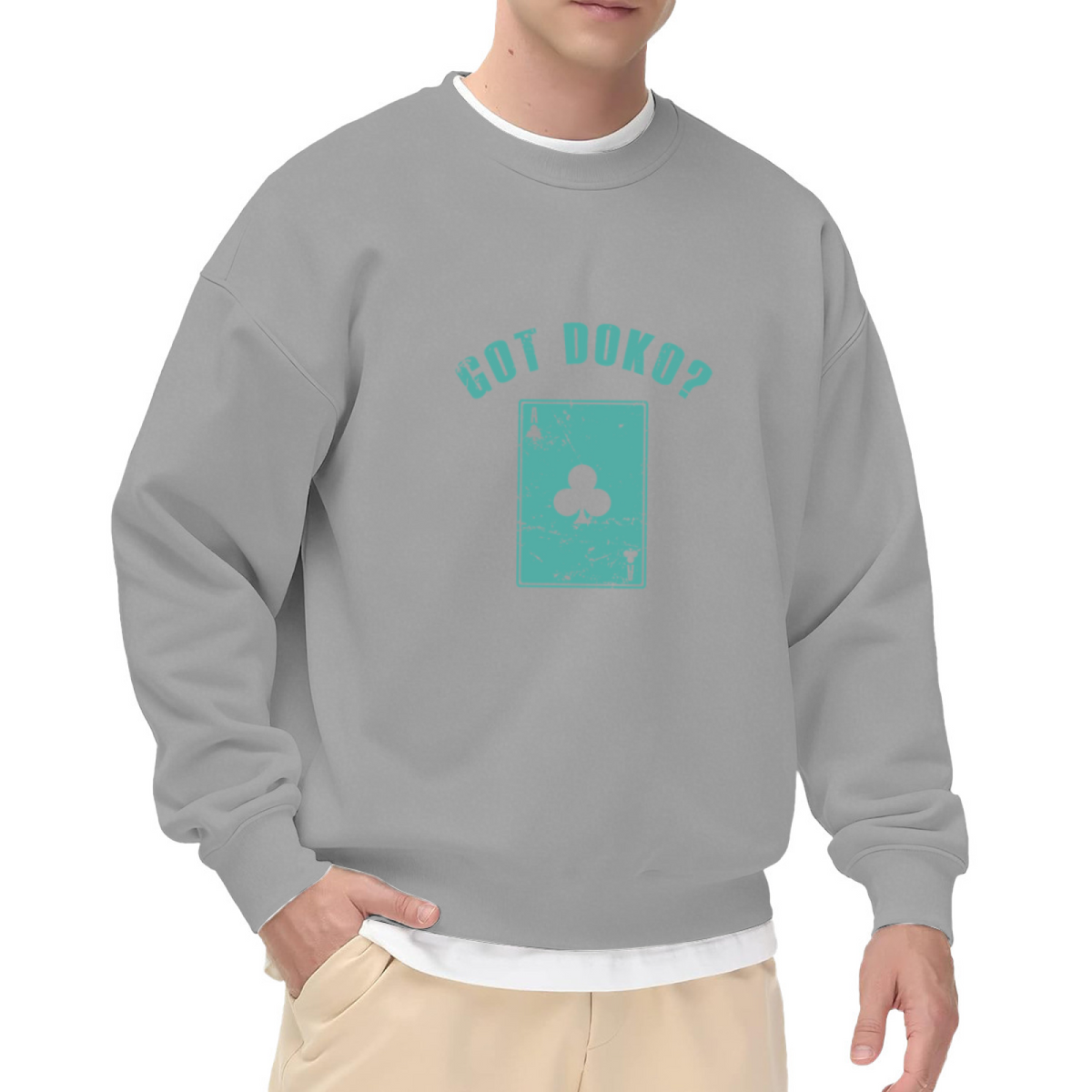 Got Doko Sweatshirt | Vintage Ace Of Clubs Playing Card Graphic Crewneck, Card Game Pullover Top, Poker Night Gift for Men Women