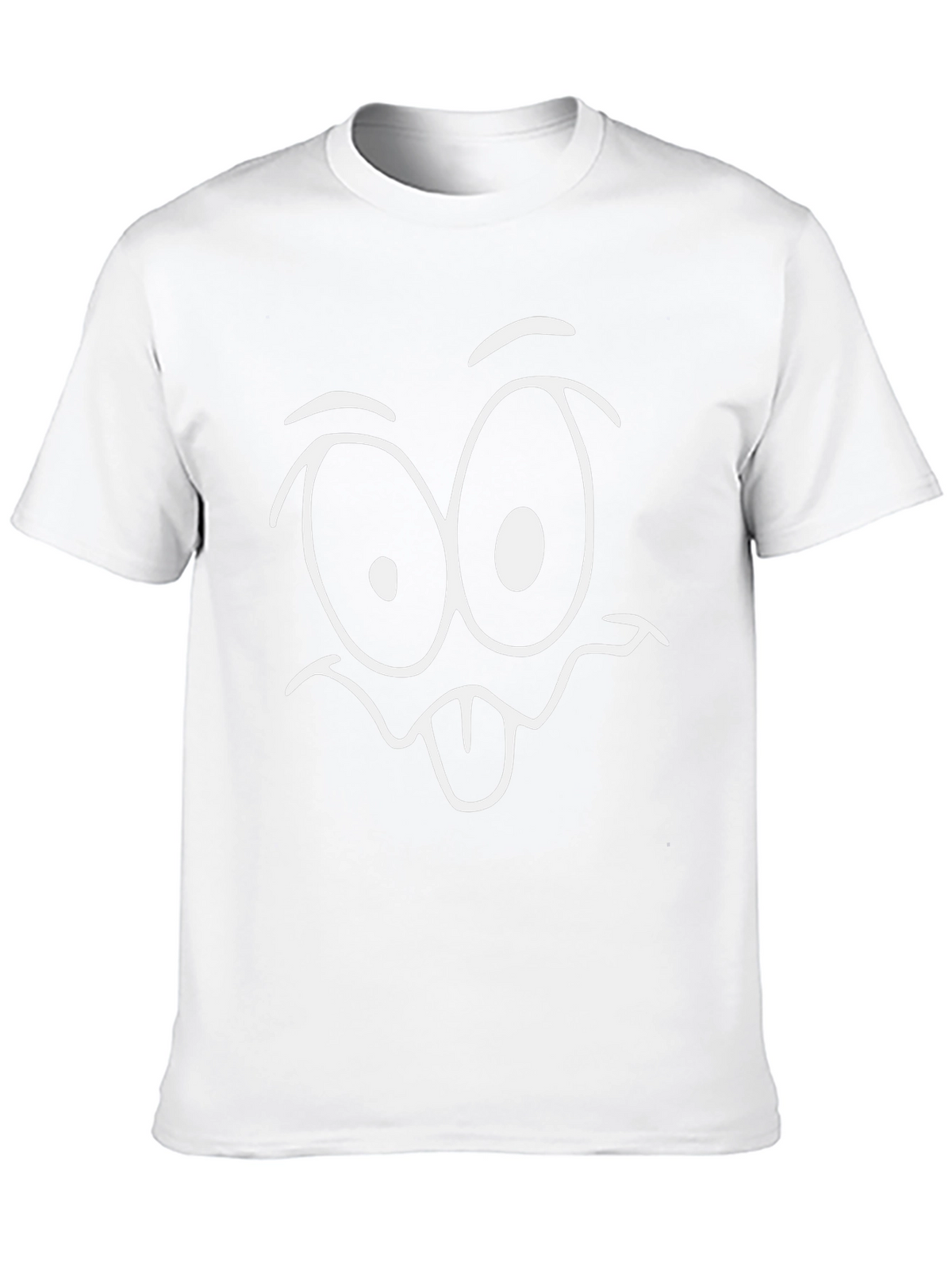 Funny Cartoon Face T-Shirt - Black Cotton Tee